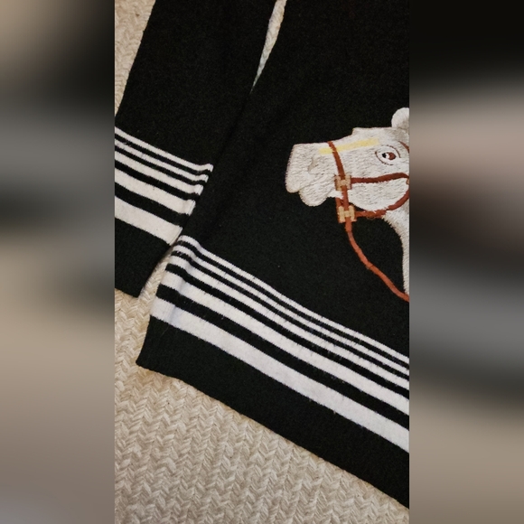 Vtg 60s Embroidered Horse Sweater - Picture 5 of 6